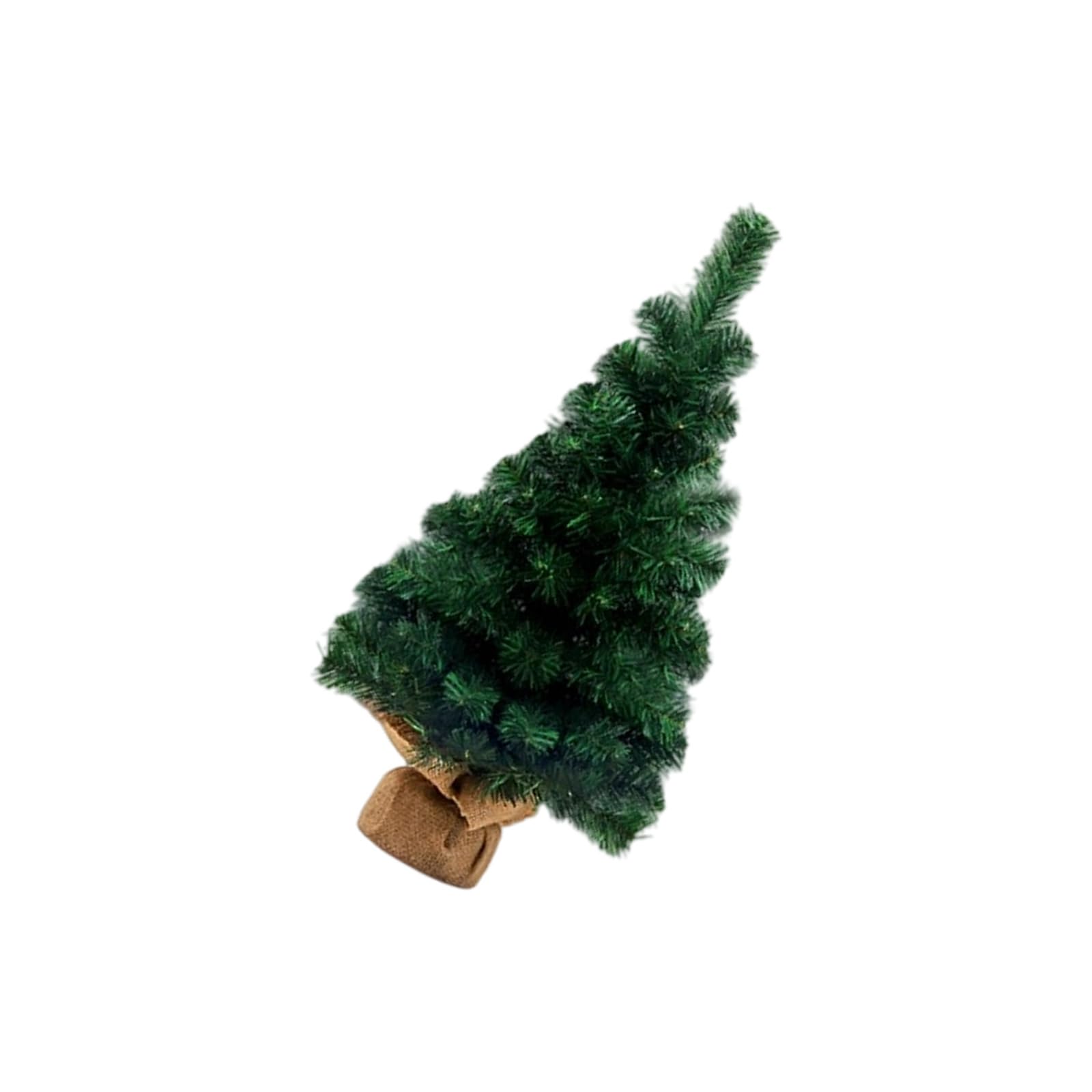 Miniature Christmas Tree Ornament MultiSize Option for Desktop Shelf Seasonal Store Window Display Miniature Christmas Tree with Burlap Base Shape with a Burlap Base
