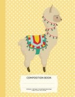 Alpaca Llama Yellow Polka Dot Composition Notebook, Blank Sketch Paper: Drawing Sketchbook Art Book 200 pages 172344796X Book Cover