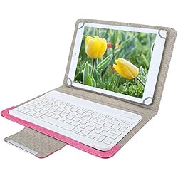 Dilwe1 Teclado Bluetooth para Tableta de 10 Pulgadas, Teclado inalámbrico con Funda de Cuero PU, Teclado Universal portátil 2 en 1 para Tableta/teléfono móvil con Pantalla Enorme
