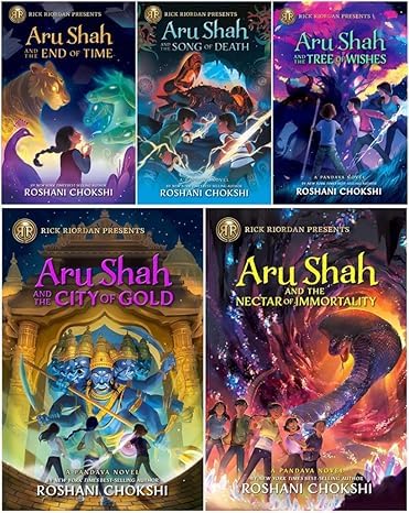 Pandava Series 5 Books Set - Aru Shah and the End of Time, Aru Shah and the Song of Death, Aru Shah and the Tree of Wishes, Aru Shah and the City of Gold, Aru Shah and the Nectar of Immortality      Hardcover – February 12, 2024