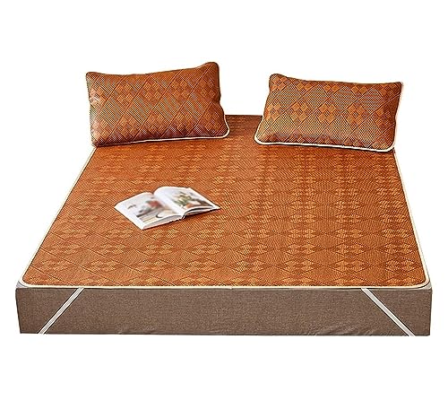 BOGAZY Colchones Colchonetas para Dormir De Verano Ratán Colchón Enfriamiento Suave, Transpirable Y Plegable con Funda Almohada Verano(A,1.8 * 2m)