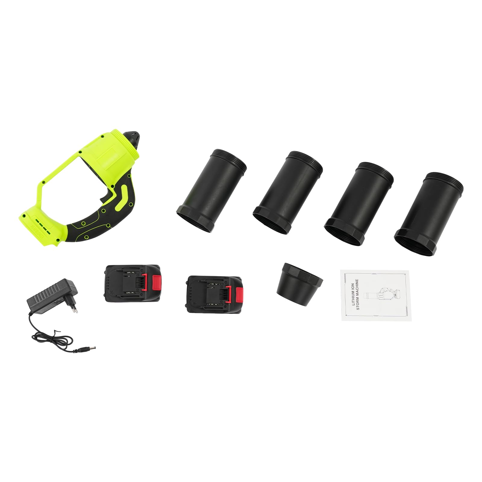 Soplador de hojas con batería, 30.000 rpm, soplador de hojas eléctrico manual con pantalla digital, 52 m/s, inalámbrico, portátil, quitanieves para aceras, porches, coches, balcones (verde, negro)