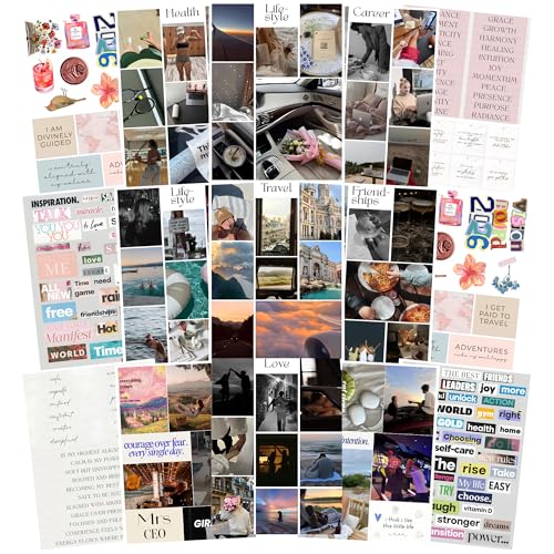 CodersParadise Manifestation Kit 2026 Vision Board – 16 A4 Sheets with 250+ Elements, Daily Affirmations & Life Goals Quotes, Aesthetic Wall Art, Motivation Posters, Dream Life Manifestation Kit