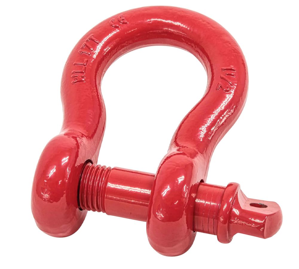 Mytee Products Grillo di Ancoraggio da 1 a 1,3 cm, in Acciaio al Carbonio forgiato con Vite in Lega, Limite di carico # 17 tonnellate (15,422 kg) | Doppia Protezione dalla ruggine Resistente Anello a