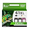 Relcolor Cartucho de tinta compatible 61XL de repuesto para HP 61 Envy 4500 5530 4630 2540 4502 3510 3050 1510 4632 4501 2542 2514 4635 3050a 5535 4610 2620 1000 1010 HP61, negro, tricolor, paquete de