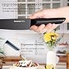 Astercook Kitchen Knife Set, 15 Pieces Chef Knives Set with Block, German Stainless Steel Handle One-Piece Design Knife Block Sets Dishwasher Safe Black