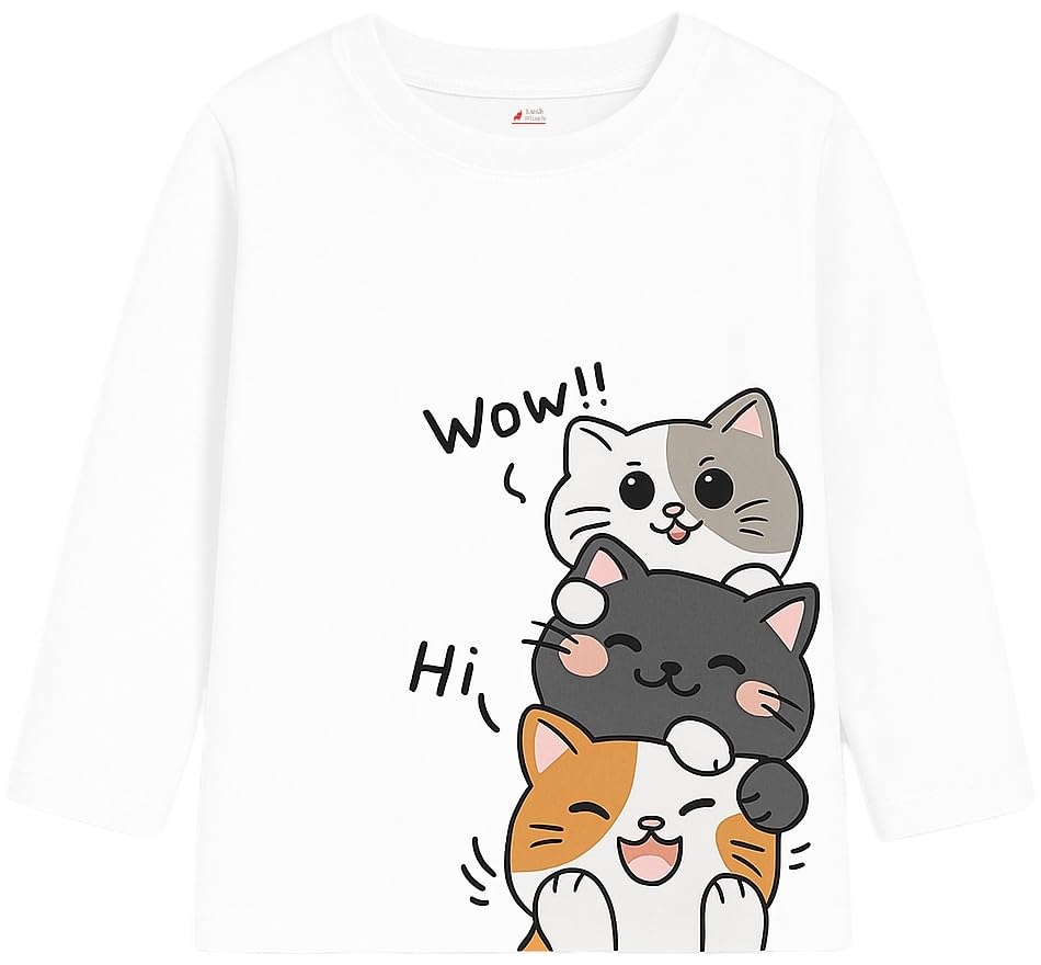 Image of Lush Plush Boys Cotton Full Sleeves Printed T-Shirt (Multicolor) Combo Pack
