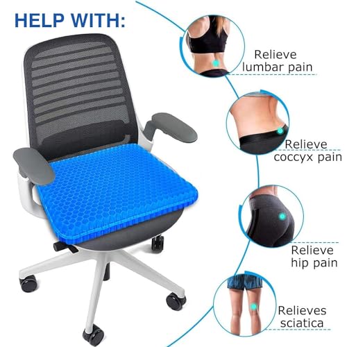 Image of Bulfyss Medical-Grade Gel Seat Cushion, SmartGRID Ortho Pro Seat Cushion, Double-Sided | Office Chair, Car Or Home | Reduces Lower Back, Spine, Hip Pain | Posture Correction