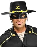 Rubie's Men's Zorro Hat and Eye Mask Set, Black, One Size