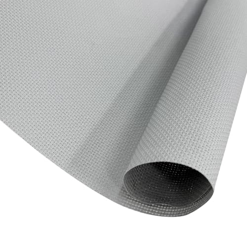 Image of 14CT Aida Cloth - 30x35 Inch Cross Stitch Fabric for Embroidery, Pre-Cut Needlework Material, Acid-Free, Durable Weave(Light Grey)