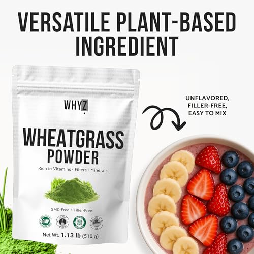Wheatgrass Powder 100% Pure Whole-Leaf Wheatgrass Powder, Nutrient-Rich Green Wheat Grass Superfood Premium for Smoothies Juices & Wellness Support, Gluten Free Vegan Non-GMO 510g - Thumbnail 5