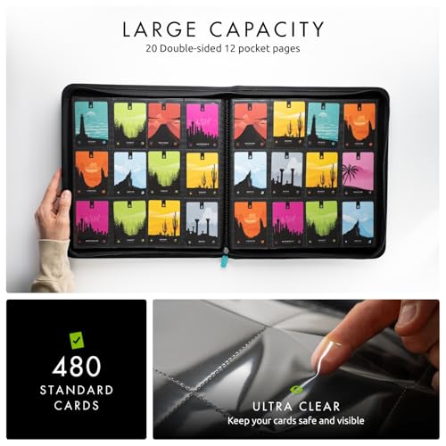 Image of Vault X 12 Pocket Zip Binder, 480 Cards, Exo-Tec Material, 20 Side-Loading Pages (Teal)