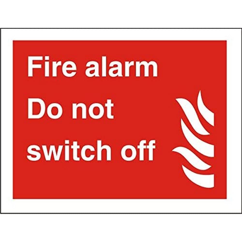 Fire Information Sign Do Not Switch Off Adhesive Plastic 20 x 30 cm
