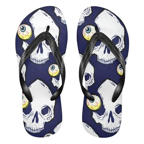 Nander Skull with Exploding Eyes Sandal Flip Flops of Men's & Women's,Beach Slippers Flip Flops Shower Shoes