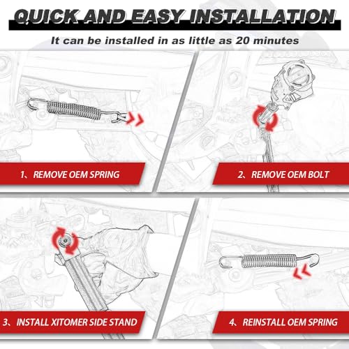 Image of xitomer 0-3 inch Adjustable Kickstand Fit for YZF-R7 2022 2023 2024 2025 2026 Motorcycle Adjustable Side Stand Fit for YZF R7 Foot Side Support
