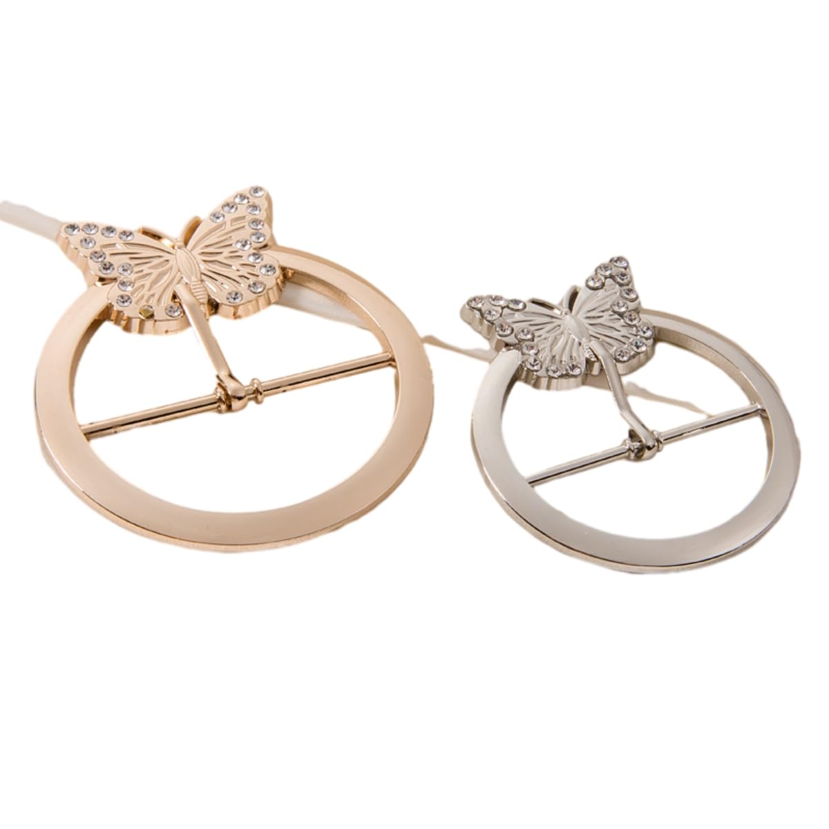 20 piezas interior 50/60 mm diamantes mariposa aleación de metal hebilla de cinturón reemplazo para pretina artesanal aleación de metal Rhinestone hebilla de cintura ajustable