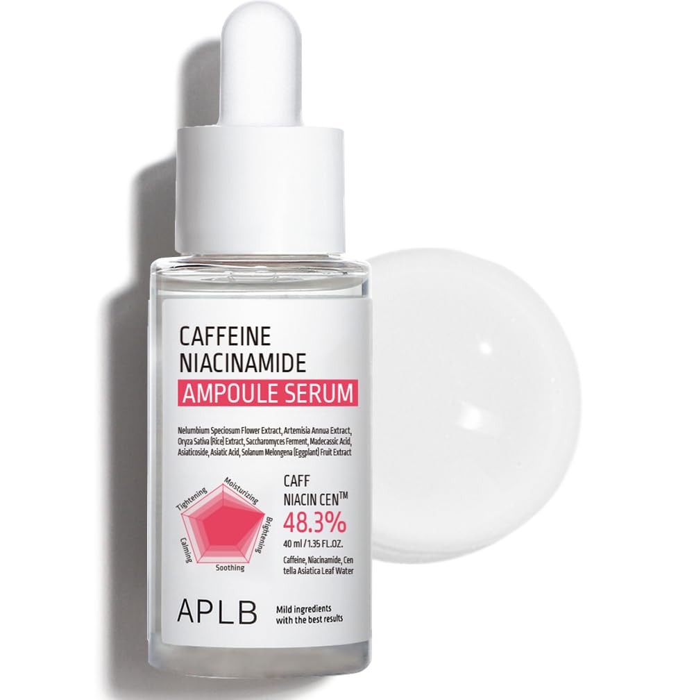 APLB CAFF NIACIN CEN 48.3% Caffeine Niacinamide Ampoule Serum - Korean Skincare for Pores, Wrinkles, Hydration & Elasticity