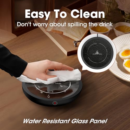 Smart Coffee Mug Warmer for Desk - Electric Heated Coaster with 4-Hour Auto Shut Off, Heats Up to 176°F/80°C with 3 Temperature Settings for Coffee, Tea, Milk, and Candles (Black) - Image 4