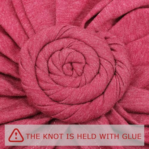 Image of DRESHOW 5 Pack Knotted Headwraps for Women African Turban Pre-Knotted Beanie Headwraps Hair Covers