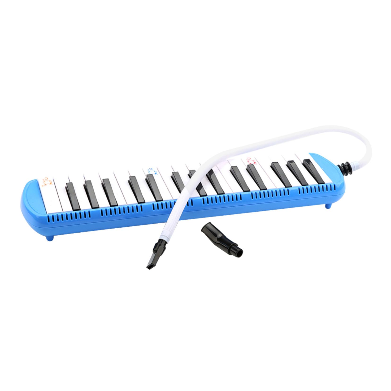 Clés Mélodica Débutant Portable Instrument de Musique Compact et Léger avec Tube Embouchure Bleu Blanc
