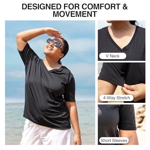Kanu Surf Women's Plus-Size Solid UPF 50+ Swim Shirt Rashguard3
