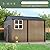 HOGYME 10x10 FT Outdoor Storage Shed, Large Metal Tool Sheds with Updated Frame Structure and Lockable Doors, Garden Shed for Backyard Garden Patio Lawn, Brown