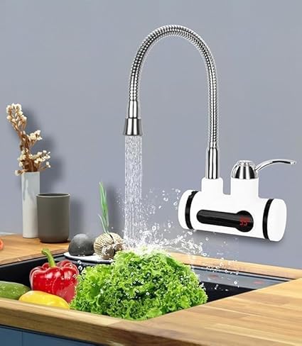 Aeonscal Electric Water Heater And Tankless Fast Water Heating Tap Instant Hot Kitchen Faucet - with Digital Display, Instant Electric Water Geyser For Bathroom Household (3000W) (HEATER WATER)