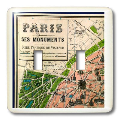 Carte de Paris vintage cache interrupteur pour remplacer plaque blanche