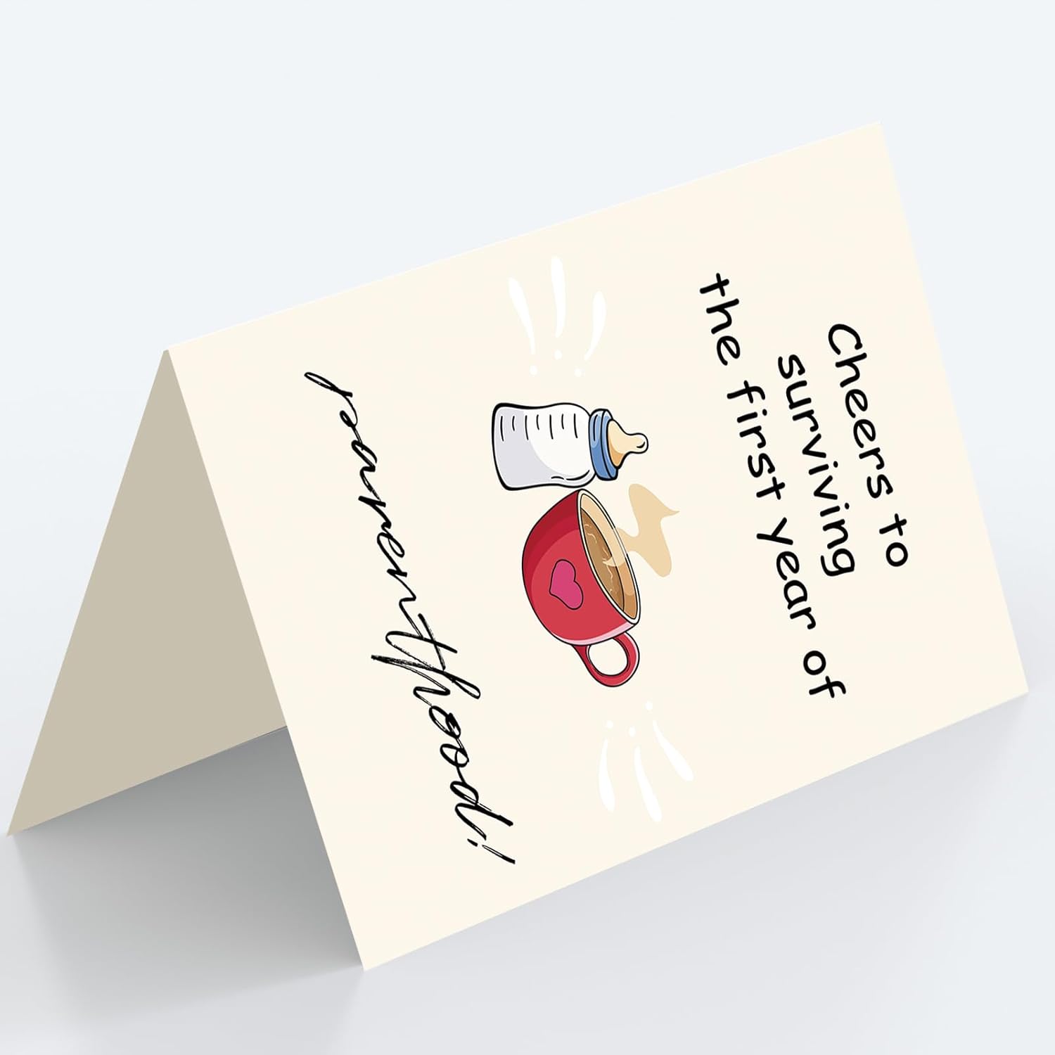 Cute 1st Birthday Card | First Birthday Card | Funny 1 Year Old Birthday Gifts Card for Girl Boy Kids - Image 3