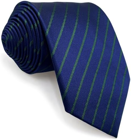 S&W SHLAX&WING Cravatta da uomo Cravatta a righe verdi blu royal ...