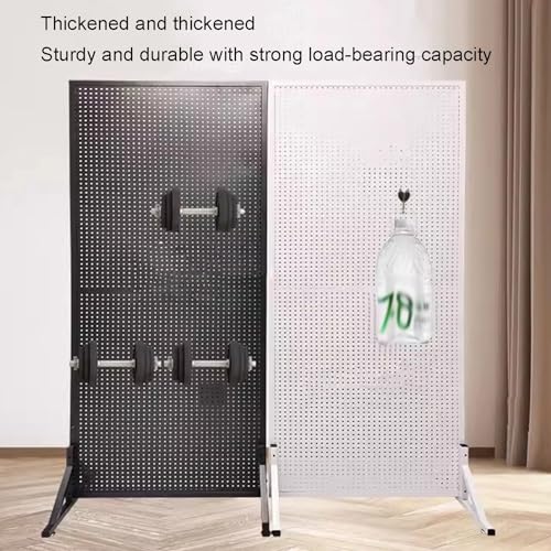 Genérico Paneles organizadores de Pared Perforados. Soporte de exhibición Perforado con Sistema de poleas, Organizador de Pared para Herramientas y Arte, Torre de pie con Ganchos adicionales para Gar
