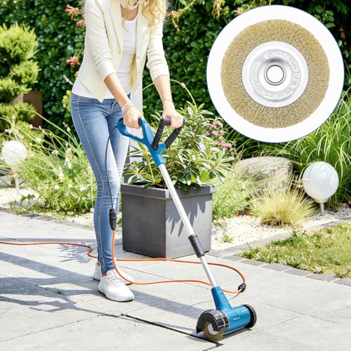 MISIQIMA Fugenbürste 6er Set, Kompatibel mit Gloria Fugenbürste, Durchmesser 115mm, Kompatibel mit Gloria Multibrush, Garten-Unkrautbürste zum Reinigen von Böden, Ziegelfugen, Unkraut und Moos