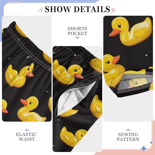 Vector Cute Rubber Ducks Boys Pants Girl Sleep Pants Long Trousers Elastic Waist Lounge Bottoms S4