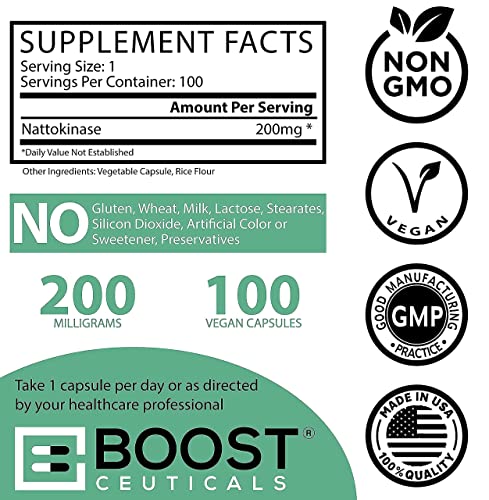 Boostceuticals Popular Together Nattokinase 100 200 Mg 4000Fu And Coq10 200 Mg High Absorption With Bioperine 90 Bundle - No Additives – Vegan - Non Gmo - Gluten Free Pure Supplement (2 Bottles) #TOP3