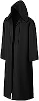 Vista 1 de EONPOW Wizard Tunic Hooded Robe Halloween Cloak Cosplay Costumes Negro