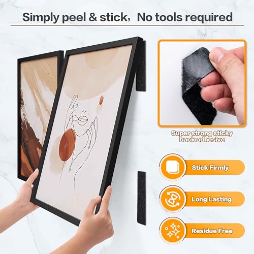 Image of KING MOUNTAIN 1x1 Inch Hook and Loop Strips, 20 Sets Nylon Self Adhesive Tape, Double Sided Strong Back Adhesive Tape and Dots for Office, Home and Crafting, Heavy Duty, Black