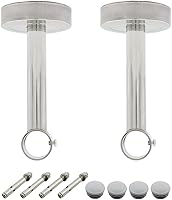 Vista 16 de 2 Pack Soporte de Montaje en Techo, Soporte de Tubo de Armario de Acero Inoxidable, ULIFESTAR Soporte para Barra de Cortina de Ducha, Soporte