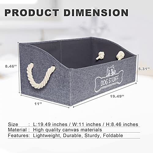 Large Dog Toy Box - Trapezoid Dog Toy Bin with Handles, Collapsible Pet Supplies Storage Basket, Perfect for Organizing Dog Cat Toys and Accessories - Image 3