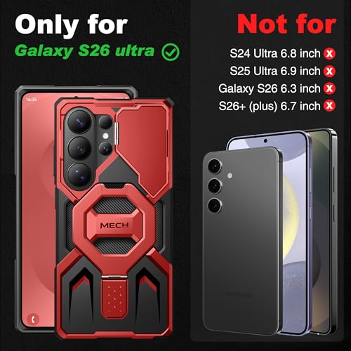 Image of TONGATE for Samsung Galaxy S26 Ultra Case with Magnetic Stand, Red