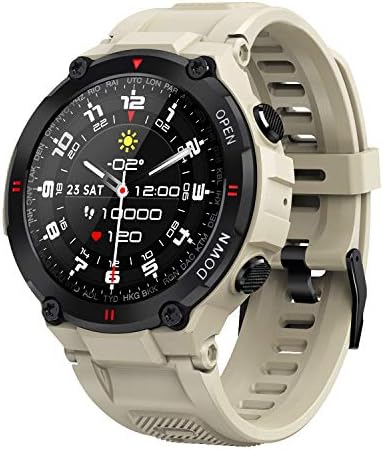 COSULAN Sport Smart Watch for MenWomen,Fitness Tracker Bracelet w/Bluetooth Calling/Music Play/Heart Rate/Blood Pressure/SpO2 Monitor/Sleep Tracker/Physiological Cycle Reminder/iOS&Android App (Khaki)
