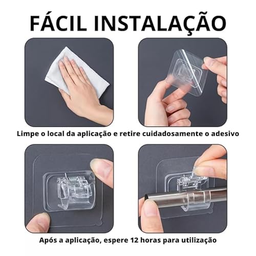 Gancho Auto Adesivo Para Parede Ideal Para Cortinas Toalhas Cortina De Banheiro Sem Vara De Suporte
