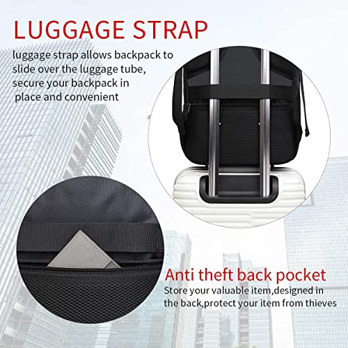 Monsdle Travel Laptop Backpack Anti Theft Water Resistant Backpacks School Computer Bookbag With Usb Charging Port For Men Women College Students Fits 15.6 Inch Laptop (Black) #TOP4