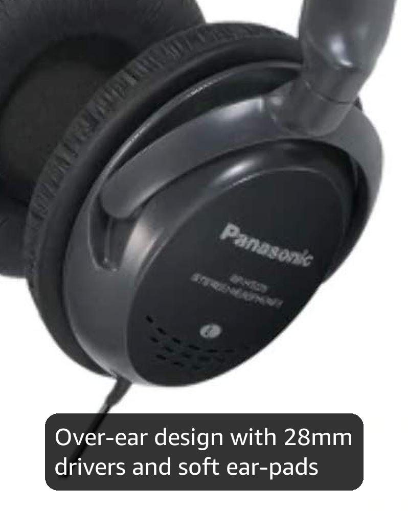 Panasonic RP-HT225E-K Monitor Headphones - Black: Amazon.co.uk