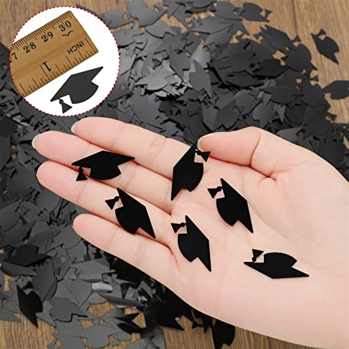 1000 Pieces Graduation Caps Confetti Graduation Confetti Metallic Graduation Caps Decoration Confetti For Graduation Party Grad Classroom Home Decor Decorations (Black) #TOP1