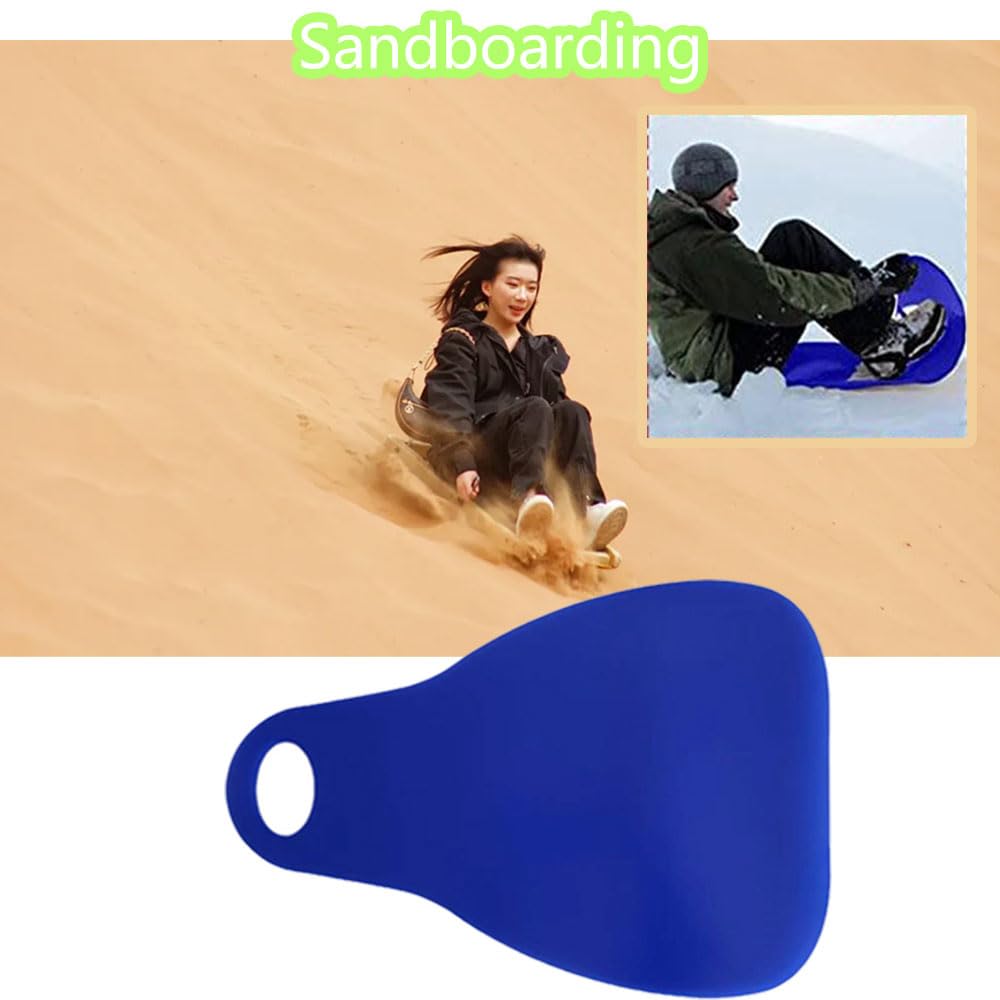 Luge Enfant avec poignée, Luge pour Les Sports d'hiver en extérieur, Les Sports de Neige, l'herbe et Le Sable (45 x 65 cm, Bleu)