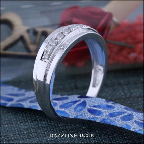 Dazzlingrock Collection 0.23 Ctw Round Diamond Nine Stone Single Row Wedding Band for Men in 925 Sterling Silver3