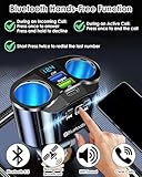 120W Cigarette Lighter USB Charger, 12V/24V Double Cigarette Adapter for Car, 5-in-1 Dual Car Lighter Adapter with Bluetooth 5.3 QC3.0 Fast Charging LED Display, Car Charger Adapter for Phones GPS - Image 2