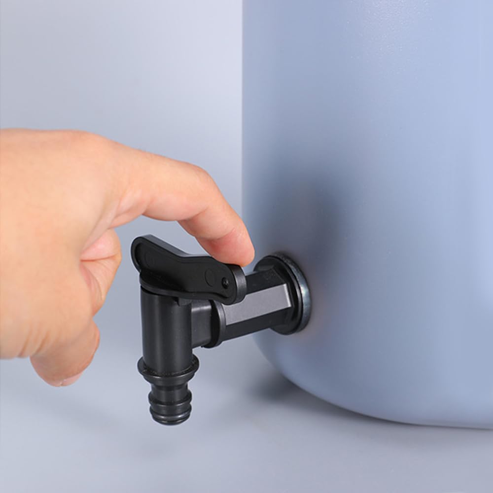 2 Robinet Cuve Plastique 3/4" - Pour Récupérateur Eau Pluie - Adaptateur Tuyau Arrosage - Kit Complet Avec Joints