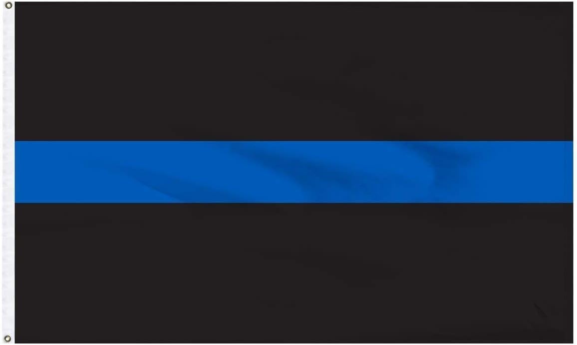 HomeSmith3'x5' Thin Blue Line Flag Police Law Enforcement Officer Leo Lives Matter Support and Honoring Flag with Grommets