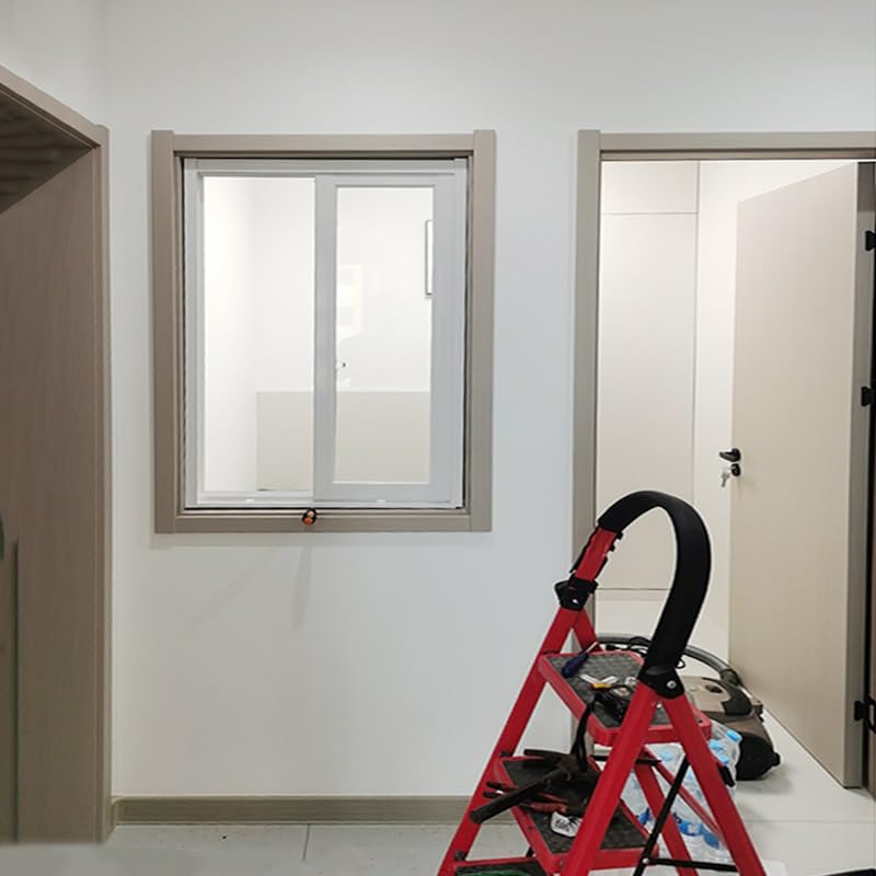 Reemplazo Ventana Vidrio, Entrada Ventilación con Panel Ventana Transparente con Marco Aleación Aluminio, Ventana Deslizante Horizontal Exterior para Mejoras Hogar(Blanco,60x60CM)